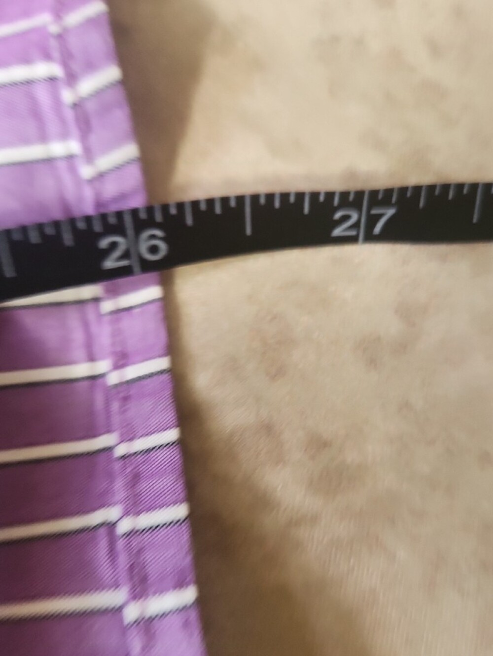 Lauren Ralph Lauren Purple and White Striped Button-Down Shirt - Picture 12 of 12